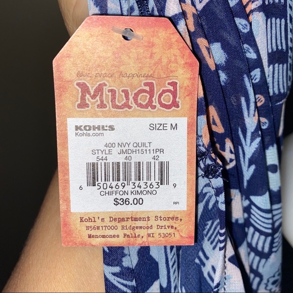 New Mudd Juniors Chiffon Kimono SZ M - Picture 2 of 6